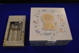 *Baby Boy Keepsake Box and Knife, Fork, & Spoon Set