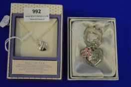 *Equilibrium Silver Plated Heart Pendant, and Flower Girl Charm