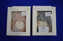 *2x Bambino Silicone & Wood Teethers