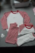 *3x Red & White Pyjama Sets Size: 5-6 years