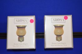 *2x Aroma Pewter Cube Plug-in Wax Melt Burners