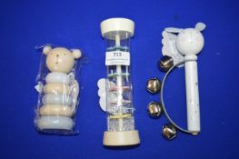 *3x Bambino Wooden Baby Toys Bears & Rabbits