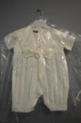 *Vivaki Ivory One-Piece Suit with Hat Size: 6-9 months