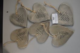 *7x Ceramic Heart Plaques
