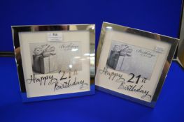 *2x Juliana 21st Birthday Photo Frames