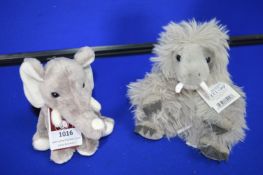 *2x Charlie Bear Cuddle Cubs Elephant and Beast of Bodmin