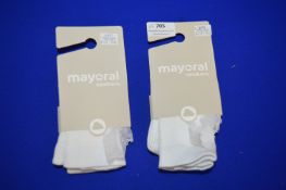 *2x Pairs of Mayoral Newborn Baby Socks Size: 6 months