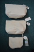 *3x Canvas Toiletry Bags