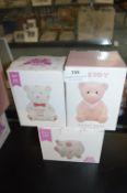 *2x Pink Teddy Bear Money Banks, and a Piggybank