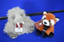 *2x Charlie Bear Cuddle Cubs Beast of Bodmin and Red Panda