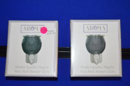 *2x Aroma Pewter Sparkle Plug-in Wax Melt Burners