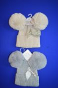 *2x Infant’s Bobble Hats Size: Newborn to 12 months