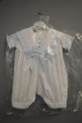 *Vivaki Blue & White One-Piece Suit with Hat Size: 9-12 months