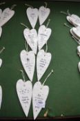 *8x Assorted Ceramic Heart Plaques