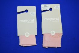 *2x Pairs of Mayoral Newborn Baby Socks Size: 6 months
