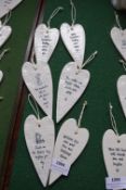 *6x Assorted Ceramic Heart Plaques