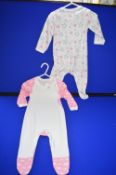 *2x Baby Sleepsuits in Pink Cloud & Stars