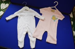 *2x Larkwood Baby Sleepsuits in White Size: 3-6 months