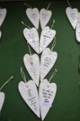 *8x Assorted Ceramic Heart Plaques