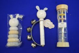 *3x Bambino Wooden Baby Toys Rabbits