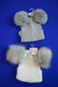 *2x Infant’s Bobble Hats Size: Newborn to 12 months