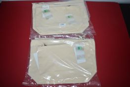 *2x 3pks of Natural Canvas Zip Bags
