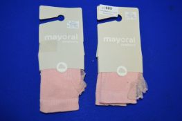 *2x Pairs of Mayoral Newborn Baby Socks Size: 3 months