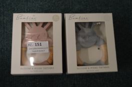 *2x Bambino Silicone & Wood Teethers