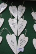 *6x Assorted Ceramic Heart Plaques