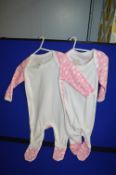 *2x Baby Sleepsuits in Pink Clouds