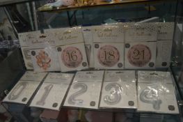 *Foil Ballons Numbers 1-9 and 16, 18, and 21 Birthday Balloons