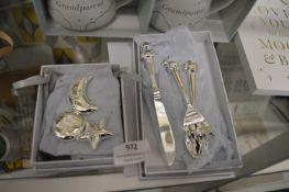 *Silver Plated Moon & Stars, and a Knife, Four & Spoon Set