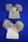 *2x Infant’s Bobble Hats Size: Newborn to 12 months