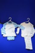 *2x Blue & White Pyjama Sets Size: 6-12 months