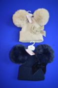 *2x Infant’s Bobble Hats Size: Newborn to 12 months