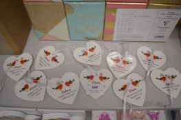*10x Mum & Robins Ceramic Hearts