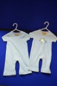 *2x Larkwood Baby Sleepsuits in Blue Size: 3-6 months