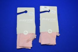 *2x Pairs of Mayoral Newborn Baby Socks Size: 12 months