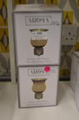 *2x Aroma Pewter Cube Plug-in Wax Melt Burners