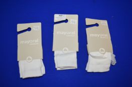 *3x Pairs of Mayoral Newborn Baby Socks Size: 12 months