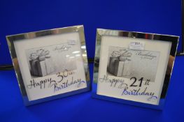 *2x Juliana 21st Birthday Photo Frames