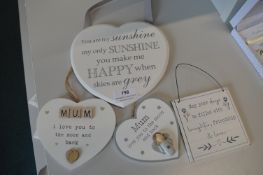 *Family Motto Heart Plaques etc.