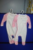 *2x Baby Sleepsuits in Pink Clouds