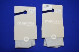 2x Pairs of Mayoral Newborn Baby Socks Size: 3 months