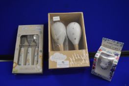 *Bambino Wooden Maracas, Knife, Fork & Spoon Set, and a Zebra