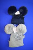*2x Infant’s Bobble Hats Size: Newborn to 12 months