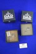 *3x Pairs of World Greatest Dad Cufflinks