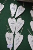 *6x Assorted Ceramic Heart Plaques
