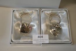 *2x Heart Keyrings