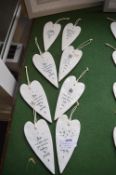 *8x Assorted Ceramic Heart Plaques
